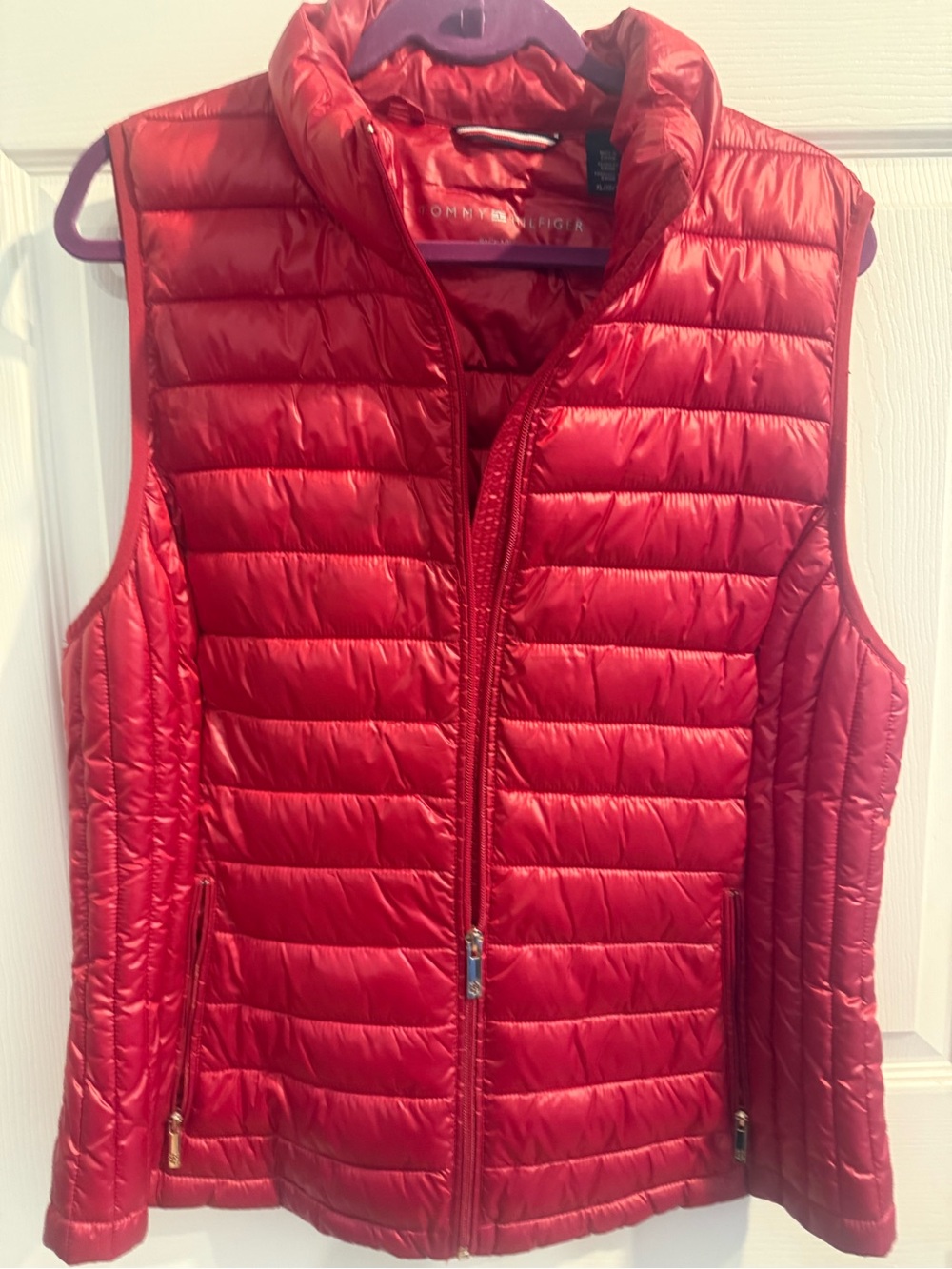 Tommy Hilfiger Women's Bright Red Quilted Packable Vest XL
